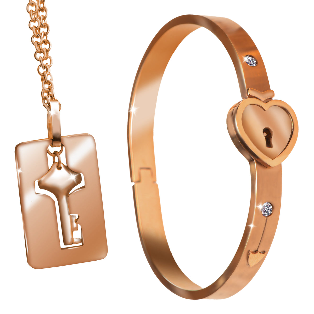 BRACELET locking bracelet and key necklace