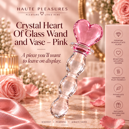 Crystal Heart Of Glass Wand & Vase