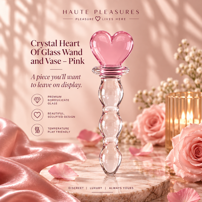Crystal Heart Of Glass Wand & Vase